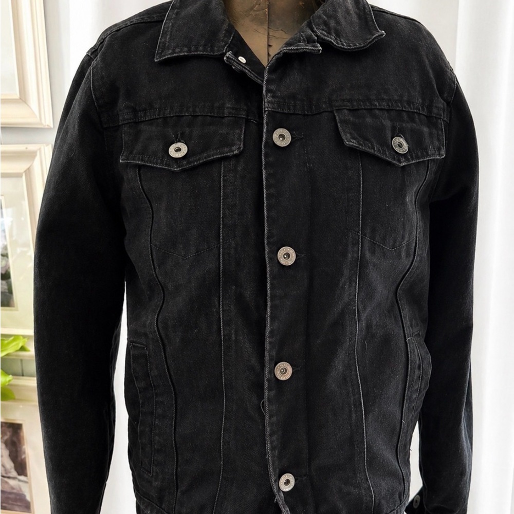Brooklyn Cloth black denim jacket with warm fleece lining